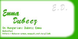 emma dubecz business card